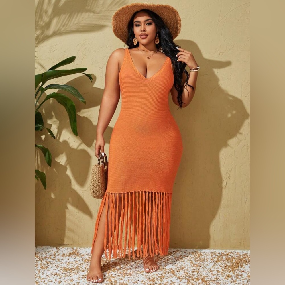 SHEIN Swim Vacation Summer Beach Plus Size Dress